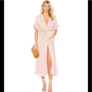 Free People Pink Born to Love You MIDI Dress Size Small